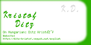 kristof ditz business card